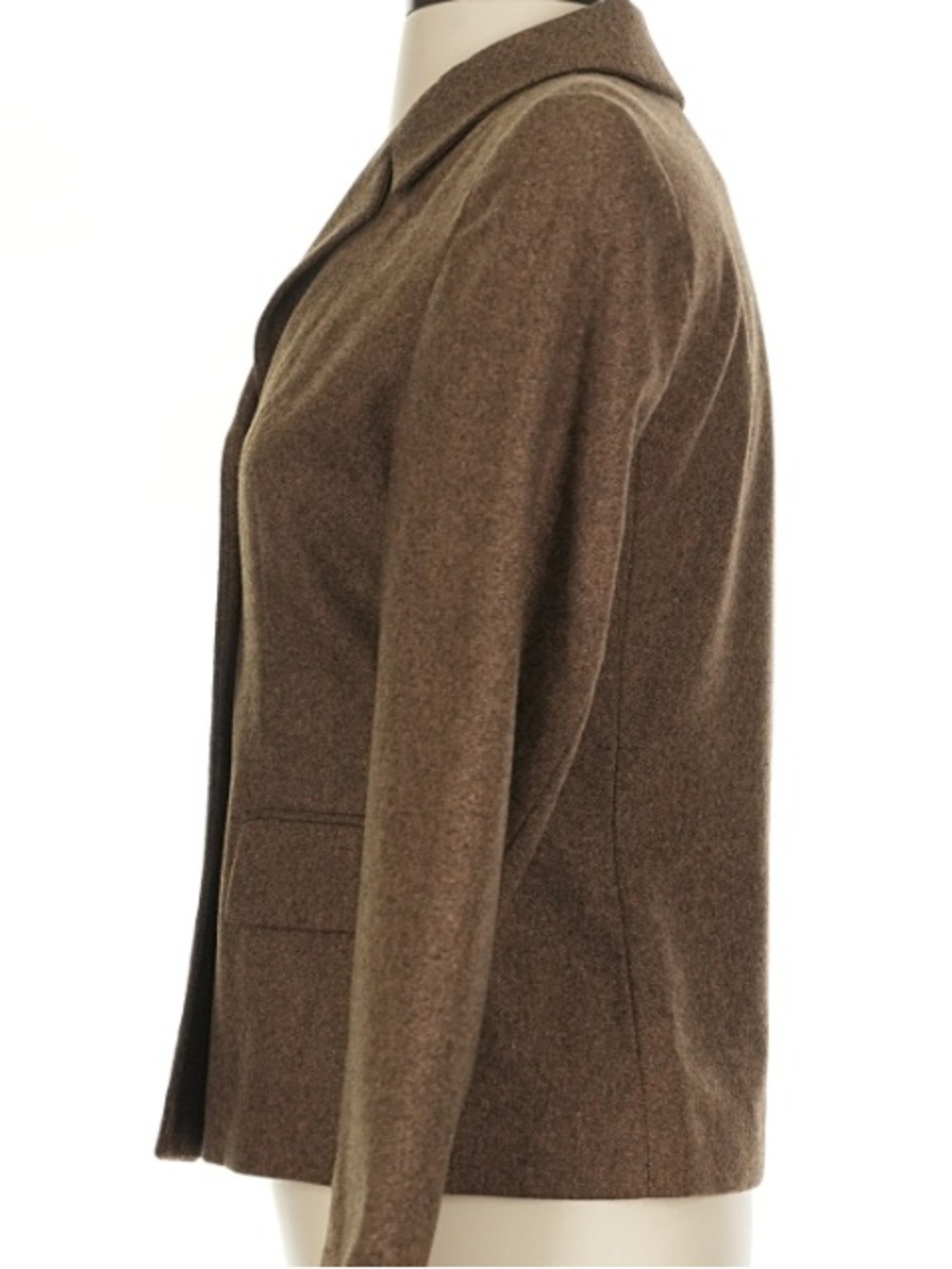 Ann Taylor LOFT Brown Tweed Notch Lapel Blazer - Picture 6 of 8